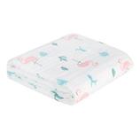A0686 Decke / Wickeltuch / Handtuch 110 x 105 Flamingos