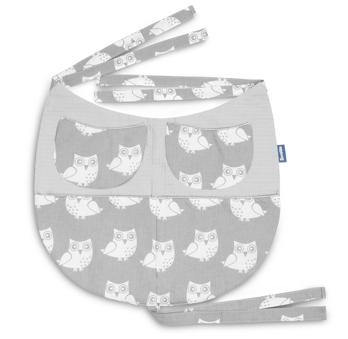 BED ORGANIZER BAG WAFFLE OWLS GREY