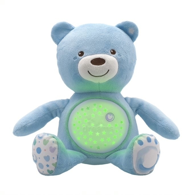 060368 TEDDYBÄR MIT STERNENHIMMEL-PROJEKTOR BLAU