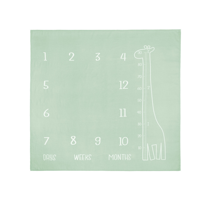 MUSLIN PHOTO MAT 120X120 GIRAFFE MINT