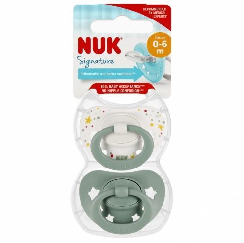 730639 SIGNATURE NIGHT SILICONE SOOTHING TAT 0-6 2 PCS/PUD