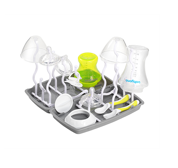 Universal bottle and teat drying rack