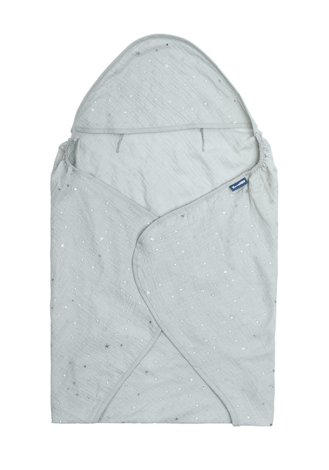CAR SEAT SWADDLE BLANKET MUSLIN GREY STARS 75X75