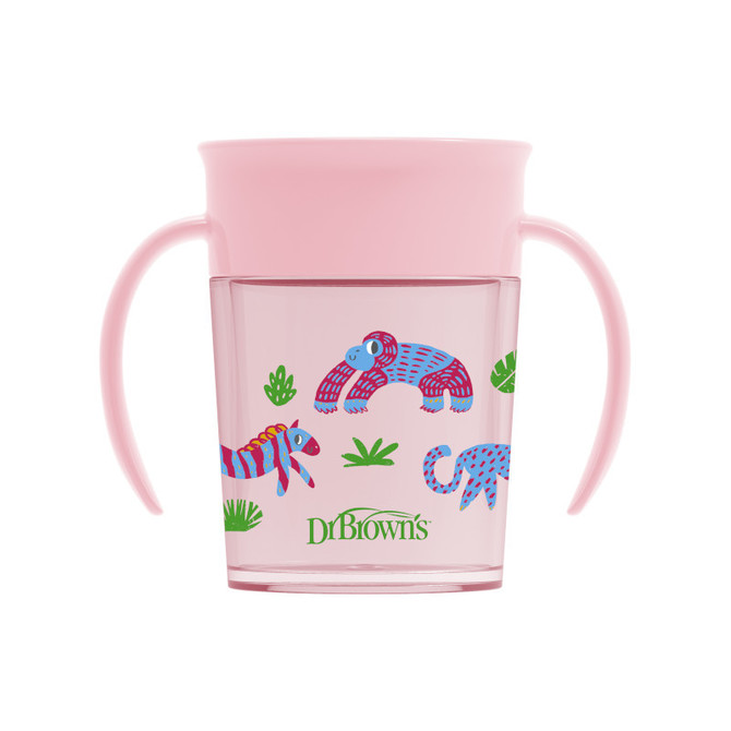 TC71005 Cheers 360 Cup with Handles, 7 oz/200 ml, Pink, 1-Pack