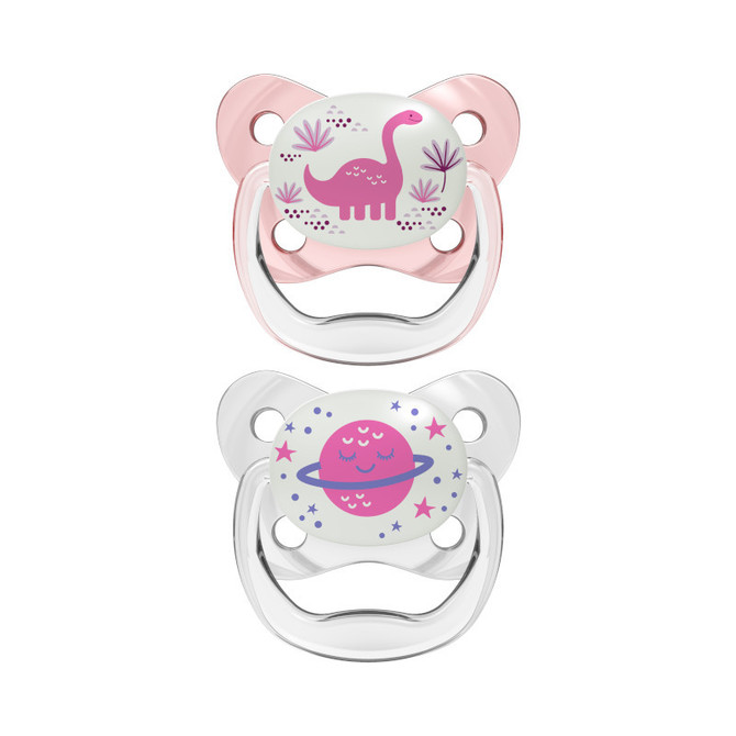 PV22007 PreVent Glow in the Dark BUTTERFLY SHIELD Pacifier - Stage 1, Assorted, 2-Pack