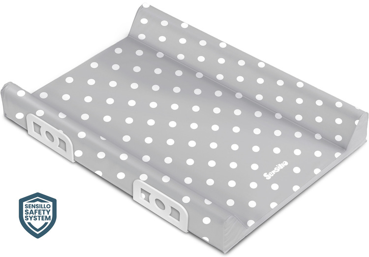 Stiffened Changing Pad Safety System 70 cm - patterns - dots grey