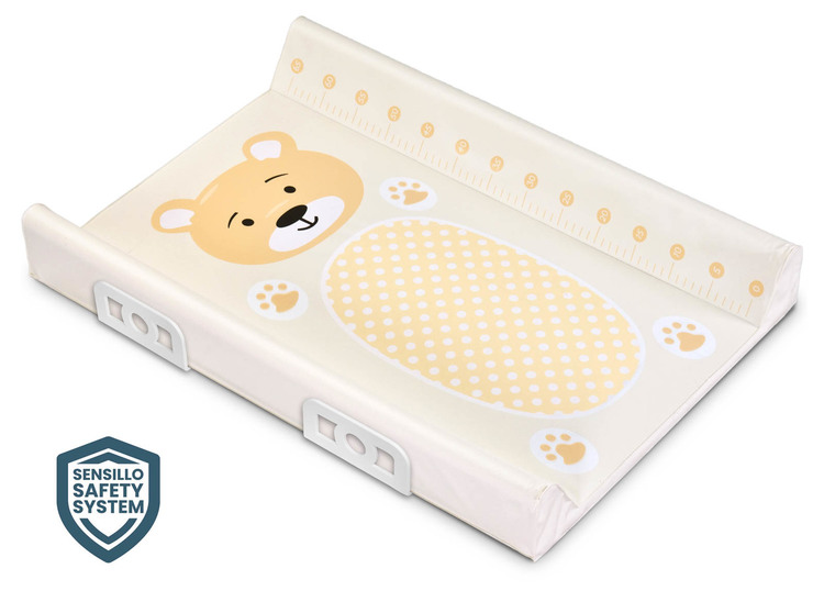 Stiffened Changing Pad Safety System 70 cm - animals - teddy beige