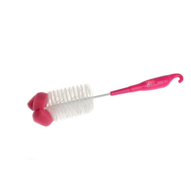 A0575 BÜRSTE FÜR FLASCHEN UND VERSCHLÜSSELUNGEN MIT SCHWAMM, ROSA