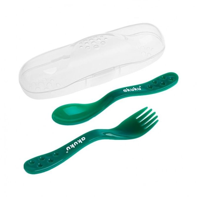 A0074 The cutlery set in case green