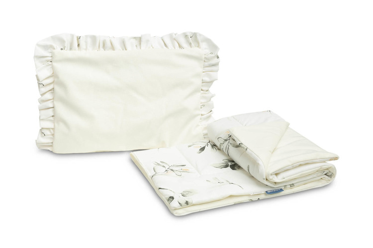 Set für einen Samt-Kinderwagen mit Rüschen OLIVE CREMIG