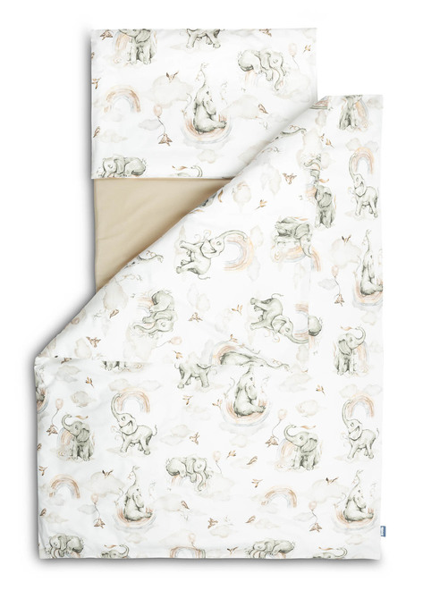 TWO PIECE BEDDING + BEDSHEET ELEPHANT IN THE CLOUDS 100X135 CM