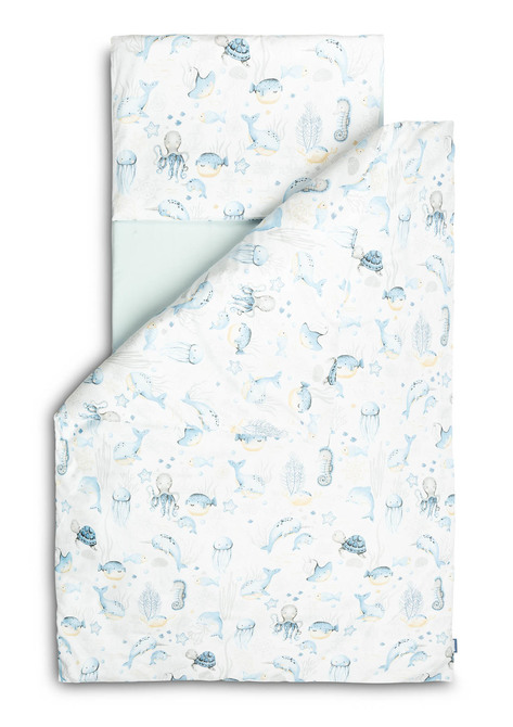 TWO PIECE BEDDING + BEDSHEET UNDERWATER WORLD 100X135 CM