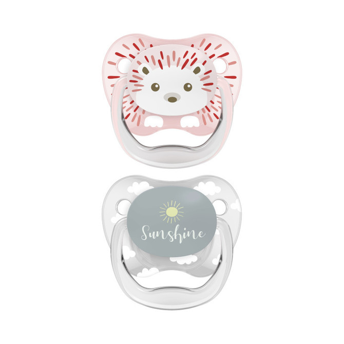 PV12014 PreVent PRINTED SHIELD Pacifier - Stage 1, Girl Animal Faces, 2-Pack