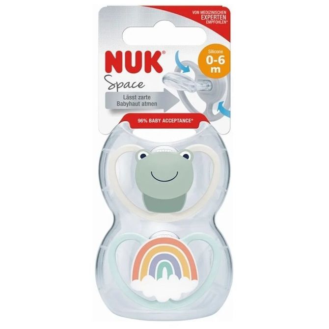 4776 SPACE SILICONE pacifier 0-6 2PCS/BOX 526314, 730313