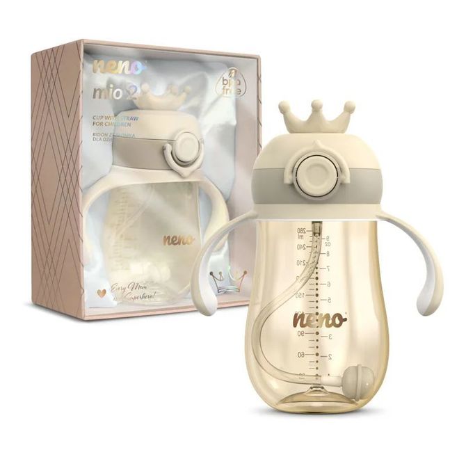 4452 MIO2 BOTTLE WITH STRAW, BROWN