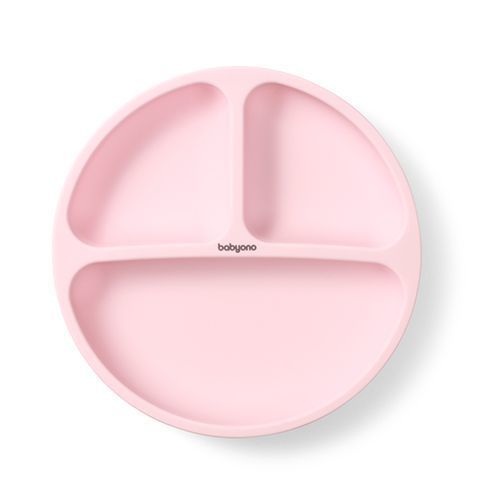 1482/02 SILICONE PLATE WITH SUCTION CUP, PINK