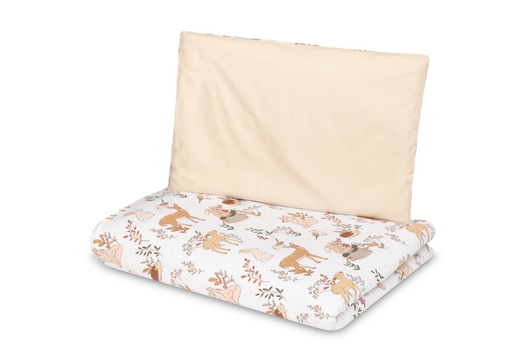 TWO-ELEMENT BEDDING THE WOLF AND FRIENDS BEIGE 100X135