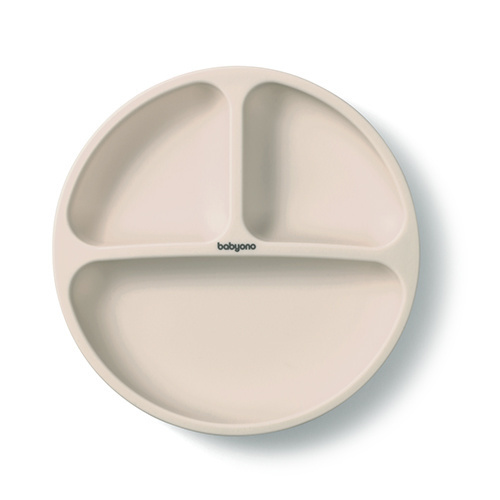 1482/04 SILICONE PLATE WITH SUCTION CUP ECRU