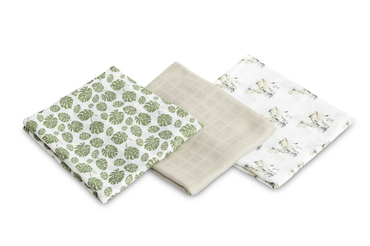 BAMBOO DIAPER 3-PACK ELEPHANT GREY 70X80