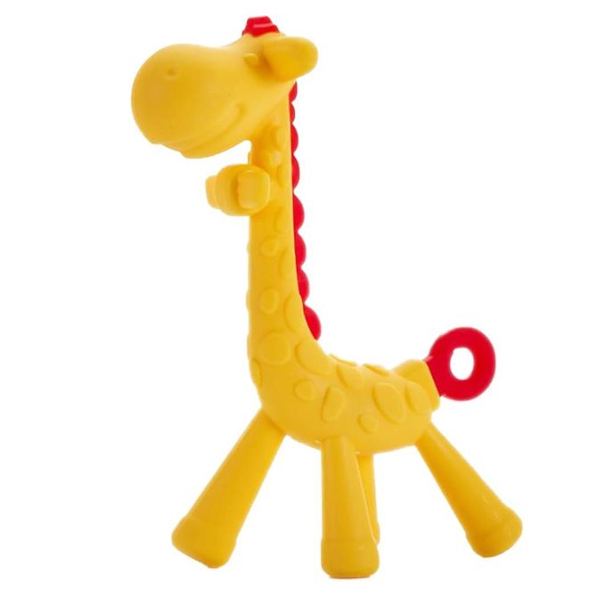8041 GIRAFFE SILIKON BEISSRINGE GELB-ROT BL804