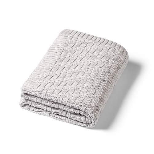 1647/02 KNITTED COTTON BLANKET GREY