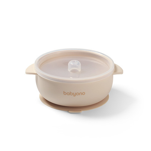 1662/03 SILICONE BOWL WITH SUCTION CUP AND COVER BEIGE