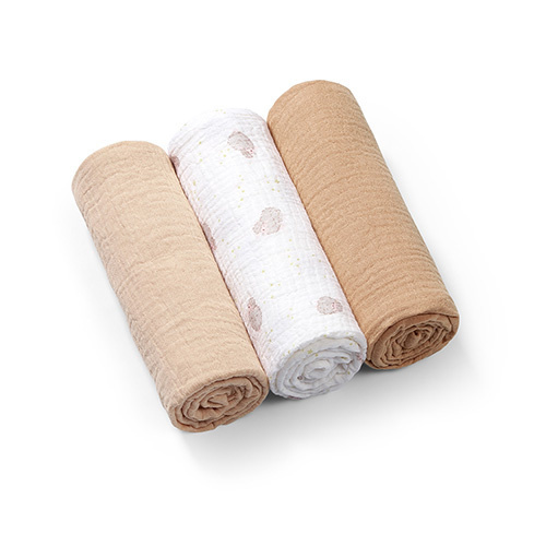 828/02 SUPER SOFT CRUSHED MUSLIN DIAPERS BEIGE