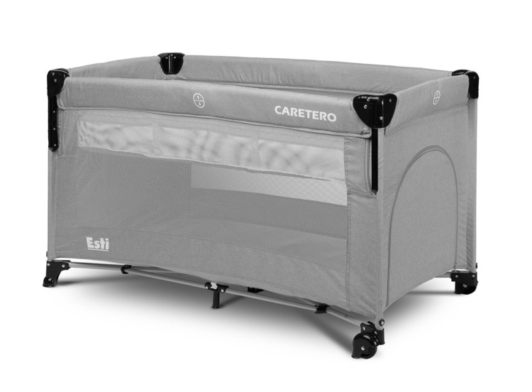 TRAVEL COT WITH BEDSIDE FUNCTION ESTI GREY