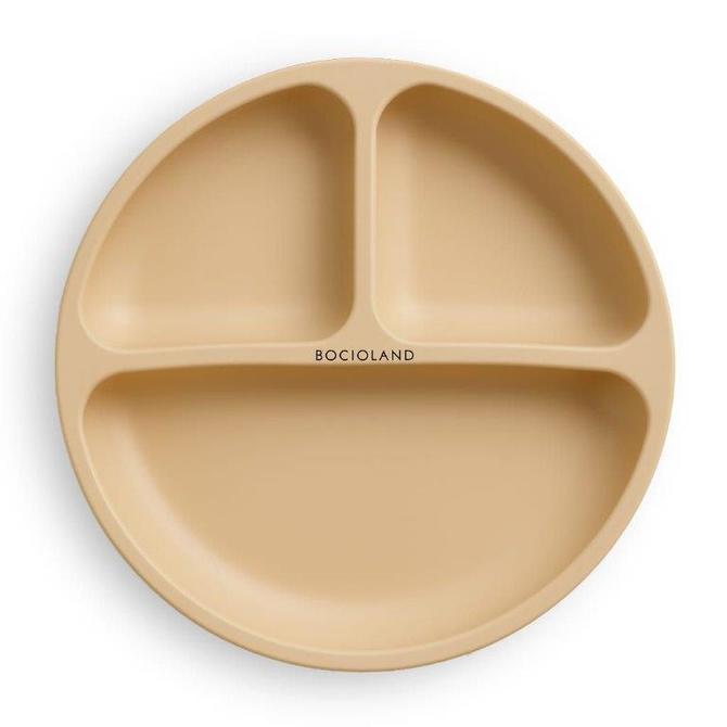 5880 Dreiteiliger Teller mit Saugnäpfen beige BL588