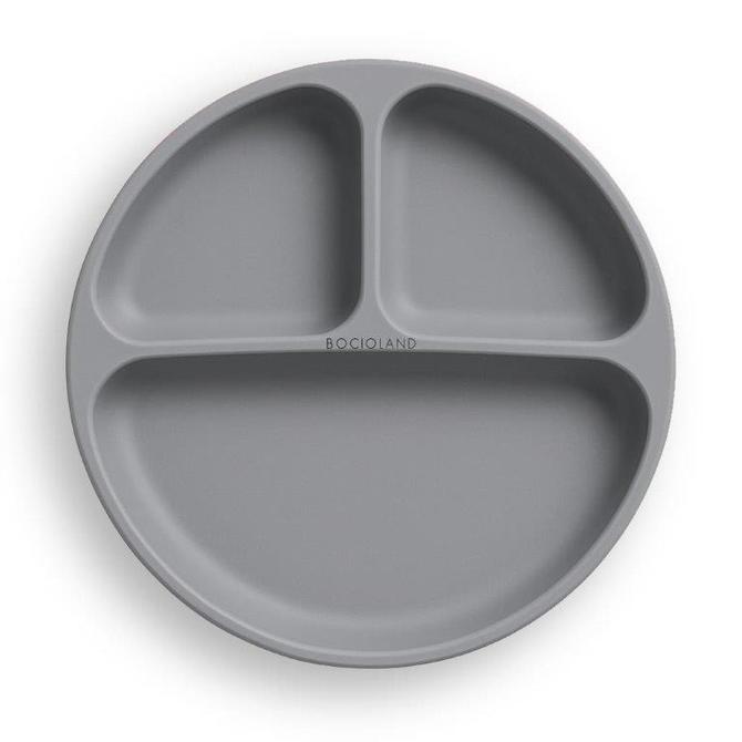 5903 Dreiteiliger Teller mit Saugnäpfen dunkelgrau BL590