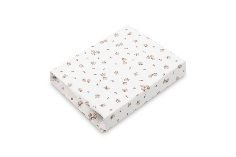 PRINTED BEDSHEET COTTON ROSE BEIGE 60X120