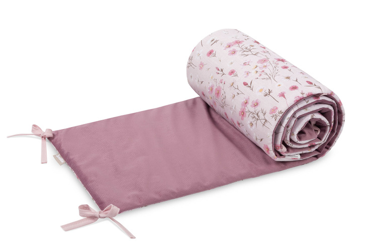 CRIB BUMPER VELVET BLOOM PINK