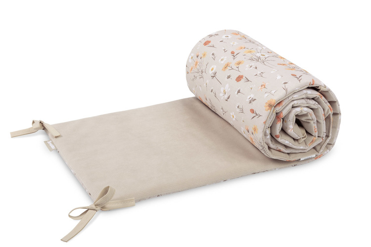 CRIB BUMPER VELVET BLOOM BEIGE