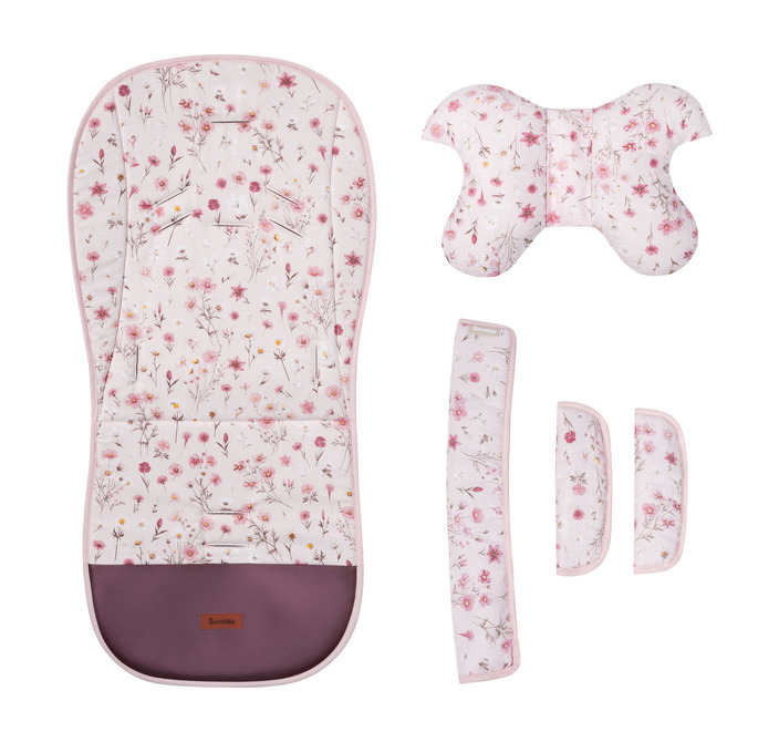 STROLLER INSERT DELUXE VELVET BLOOM PINK