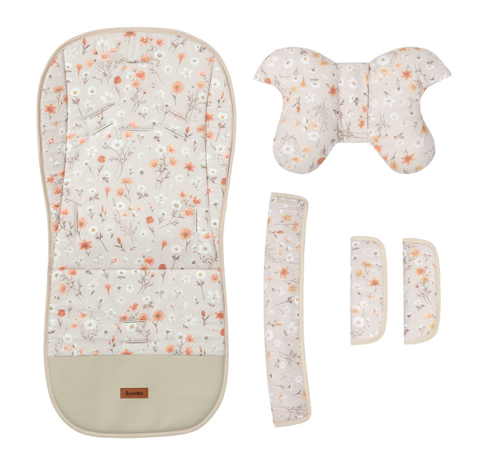 WKŁADKA DO WÓZKA DELUXE VELVET BLOOM BEIGE