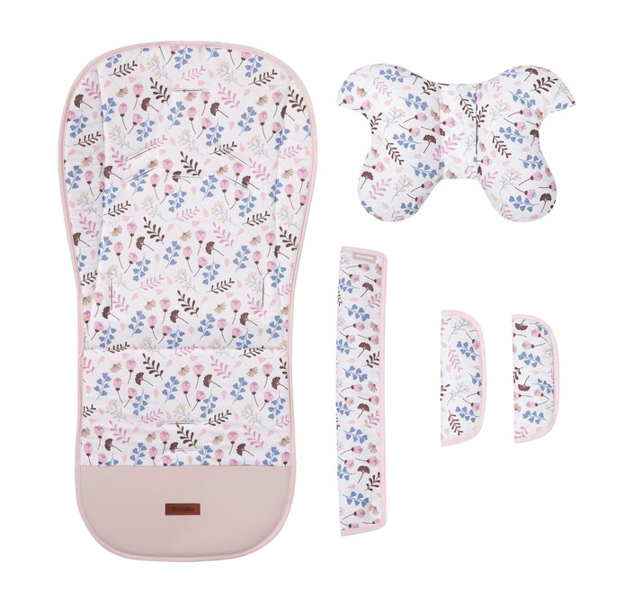 STROLLER INSERT DELUXE VELVET TWIGS PINK