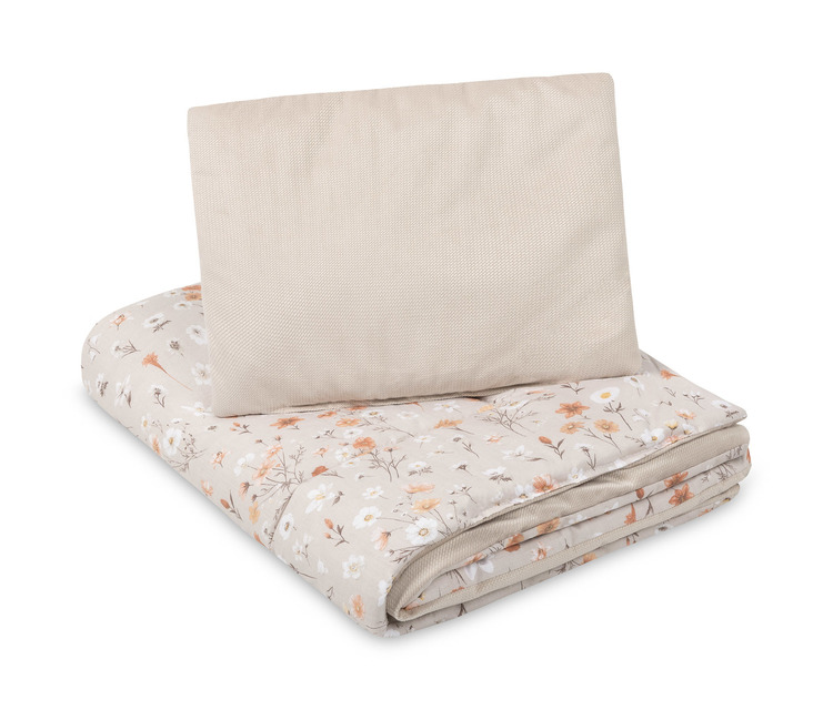 COT SET VELVET BLOOM BEIGE