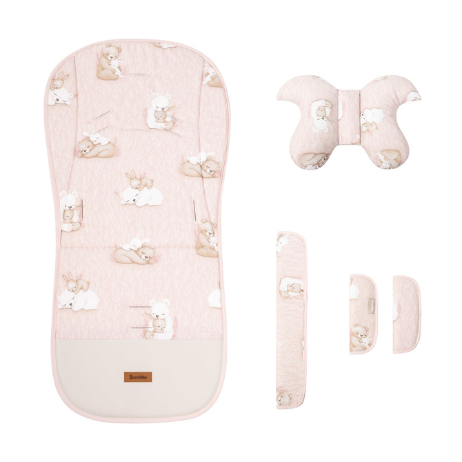 STROLLER INSERT DELUXE MUSLIN BEAR AND RABBIT
