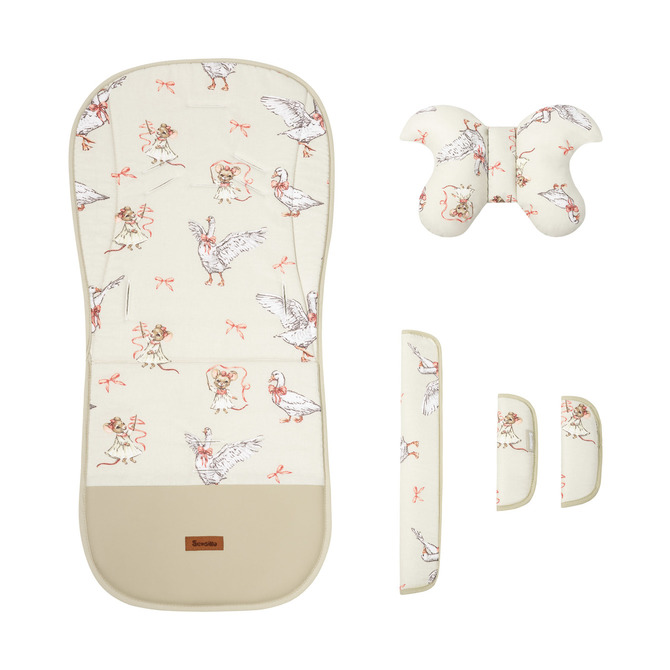 STROLLER INSERT DELUXE MUSLIN GOOSE AND MOUSE