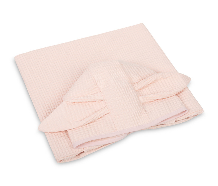 BATH PONCHO WAFFLE PINK 70X60