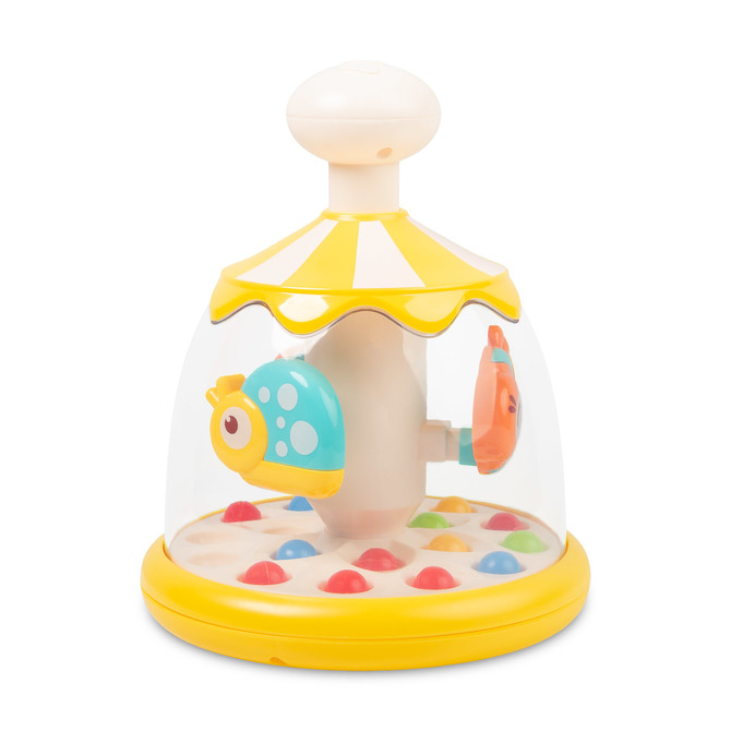 EDUCATIONAL TOY - SPINNING TOP ANIMALS YELLOW