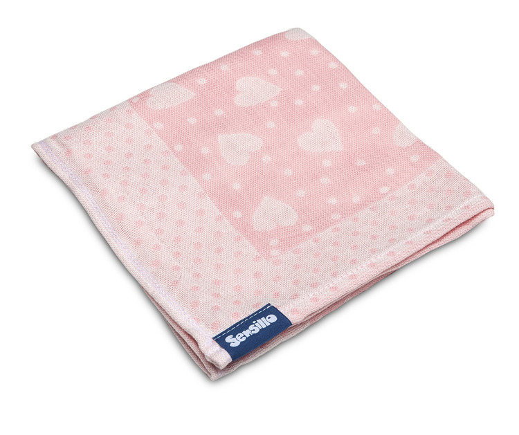 PIELUCHA BAMBUSOWA 65X75 RÓŻOWY SERCA