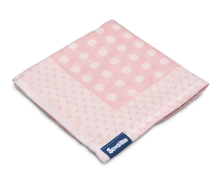PIELUCHA BAMBUSOWA 65X75 RÓŻOWY KROPKI