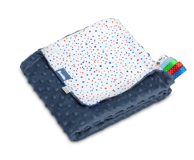 LEKKI KOCYK MINKY 75x100 KROPKI GRANAT