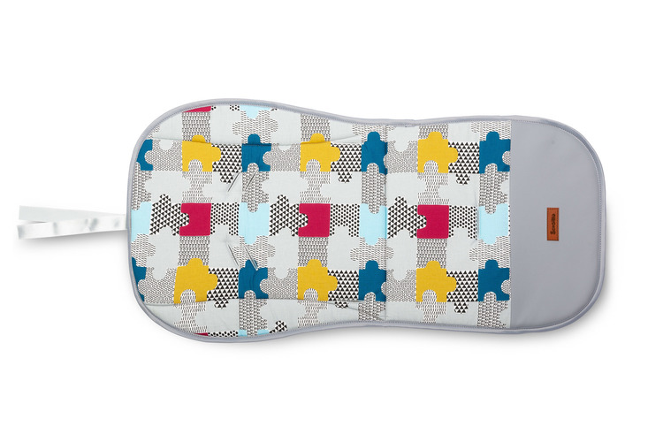 EINLAGE FÜR KINDERWAGEN VELVET GRAU PUZZLE