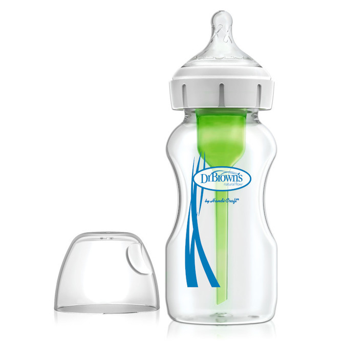 WB91740 9 oz/270 ml Glass Wide-Neck Options+ Bottle, 1-Pack